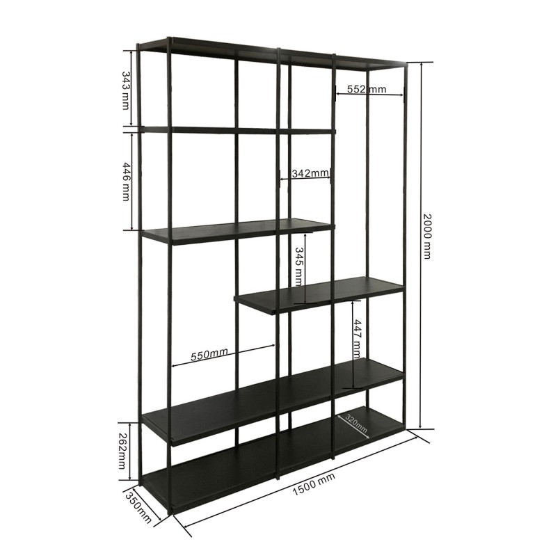 Zwart eiken en stalen plank - Oslo - Kare Design