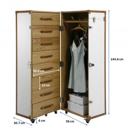 Wardrobe Trunk Croco White Cosmopolitan Kare Design