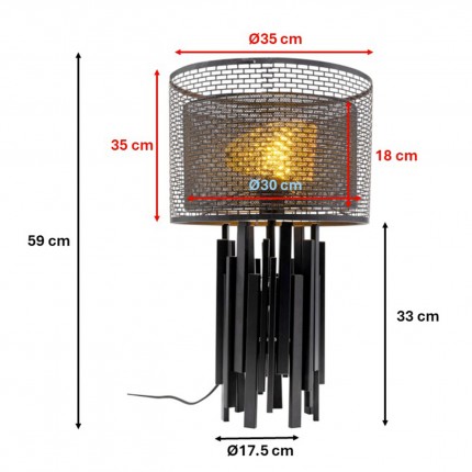 Tafellamp Coachella 59cm zwart Kare Design