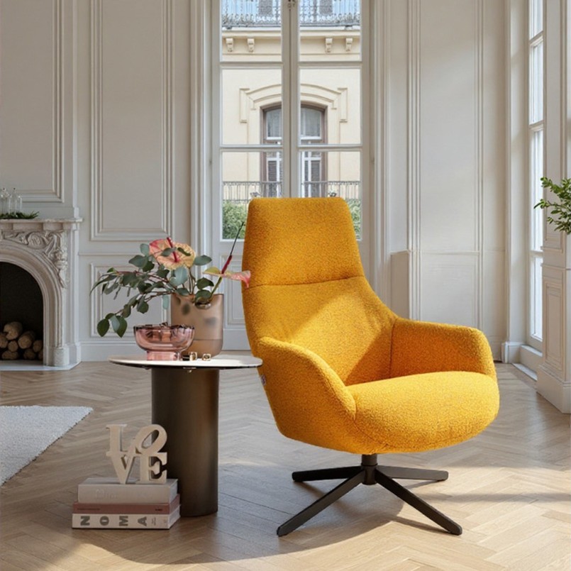 Draaifauteuil Mimi geel Kare Design