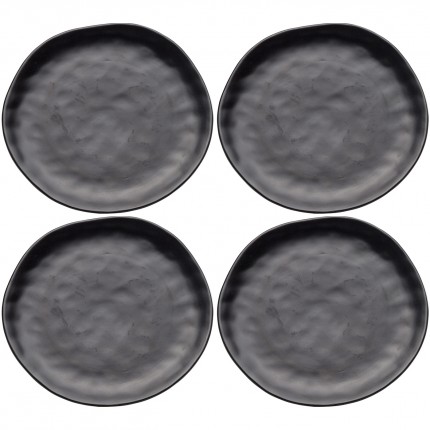 Plate Organic Ø26cm black (4/set) Kare Design Plate Organic Ø26cm black (4/set) Kare Design