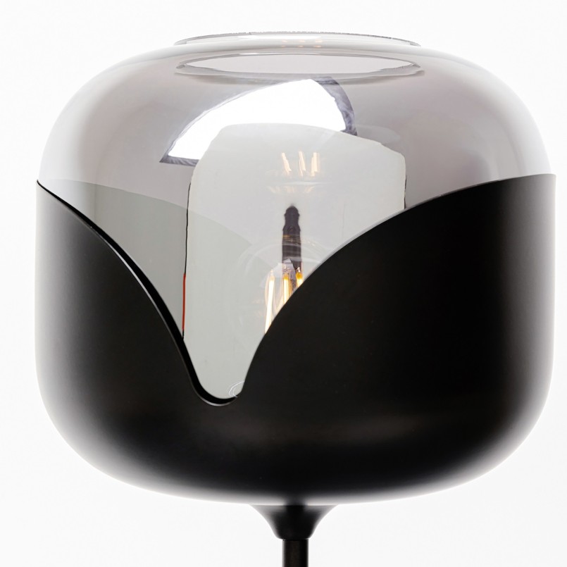 Modern black floor lamp in glass and steel - Goblet Ball - Kare Design