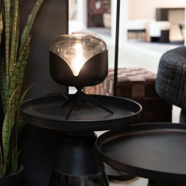 Tafellamp van zwart staal en glas in lood - Goblet Ball - Kare Design