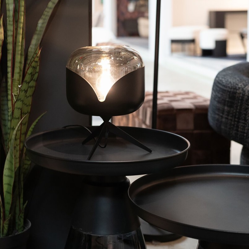 Table lamp in black steel and stained glass - Goblet Ball - Kare Design