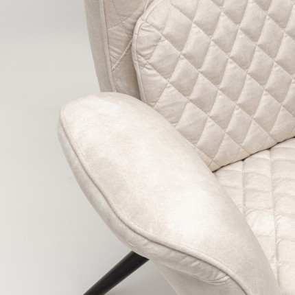Fauteuil Tudor fluweel creme Kare Design
