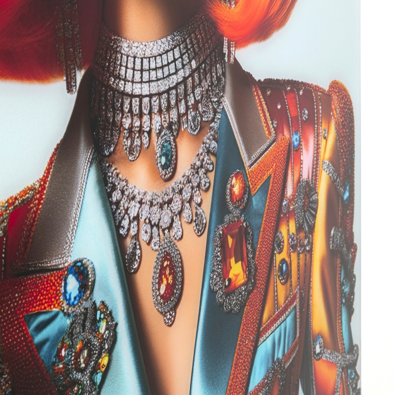 Glass Picture woman jewelry 100x100cm Kare Design