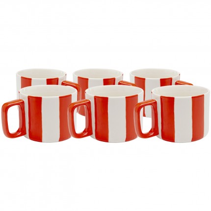 Kopjes Cocina rood en wit (6/set) Kare Design