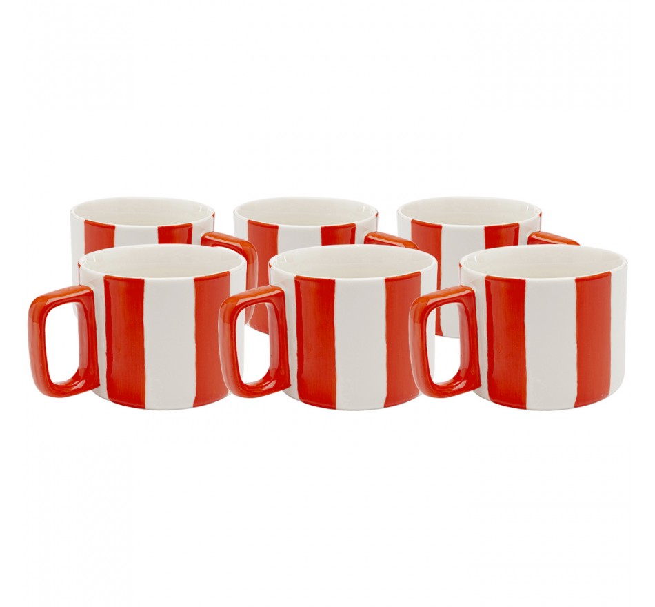 Kopjes Cocina rood en wit (6/set) Kare Design Kopjes Cocina rood en wit (6/set) Kare Design