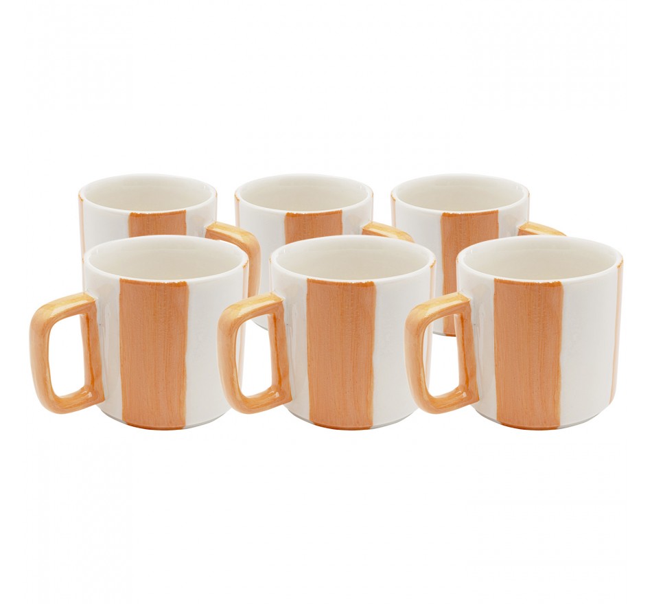 Kopjes Cocina oranje en wit (6/set) Kare Design Kopjes Cocina oranje en wit (6/set) Kare Design