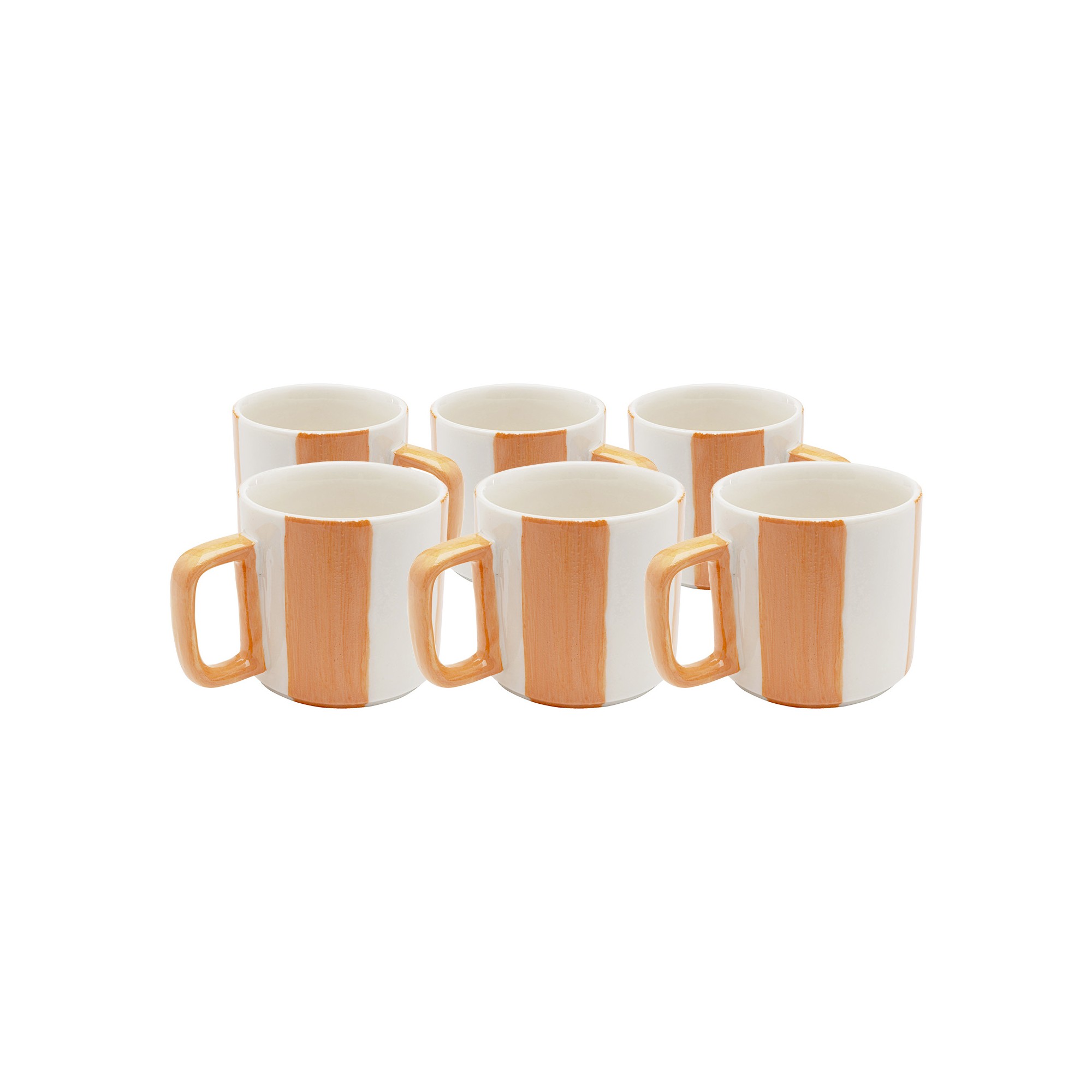 Kopjes Cocina oranje en wit (6/set) Kare Design
