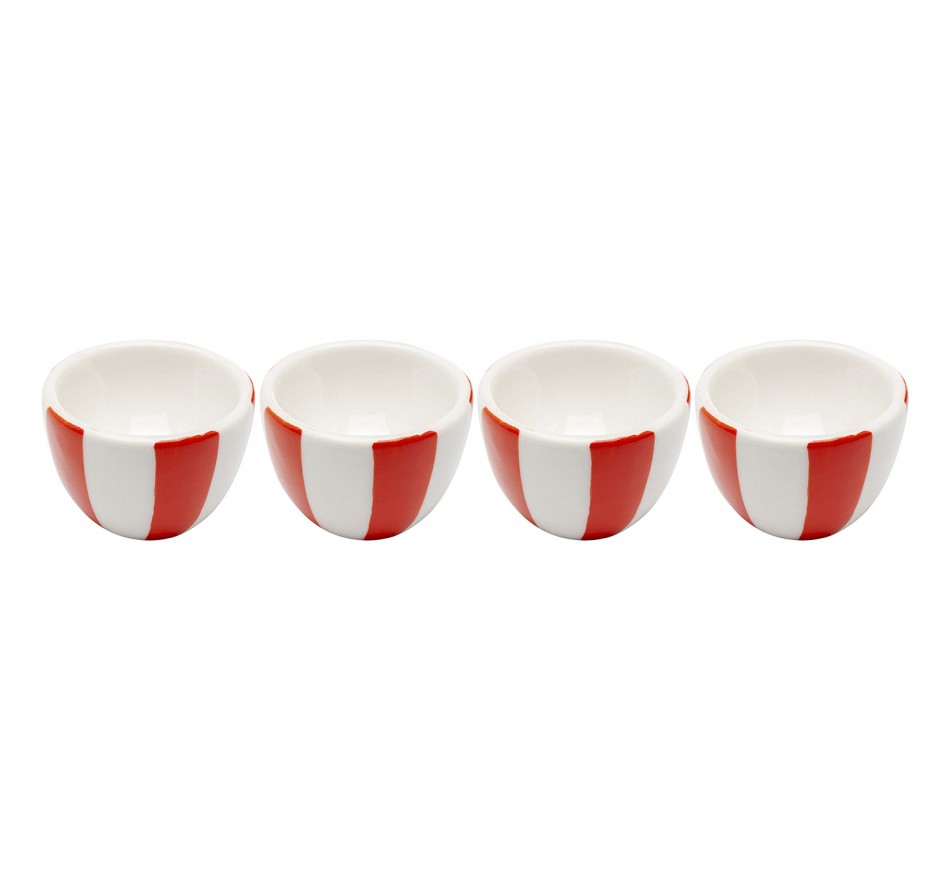 Eierdopjes Cocina rood en wit (4/set) Kare Design Eierdopjes Cocina rood en wit (4/set) Kare Design