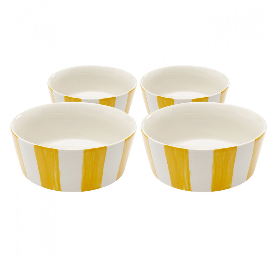 Kommen Cocina geel en wit Ø14cm (4/set) Kare Design Kommen Cocina geel en wit Ø14cm (4/set) Kare Design