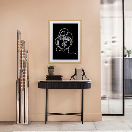 Framed Picture Faccia Arte Woman black and white 60x80cm Kare Design