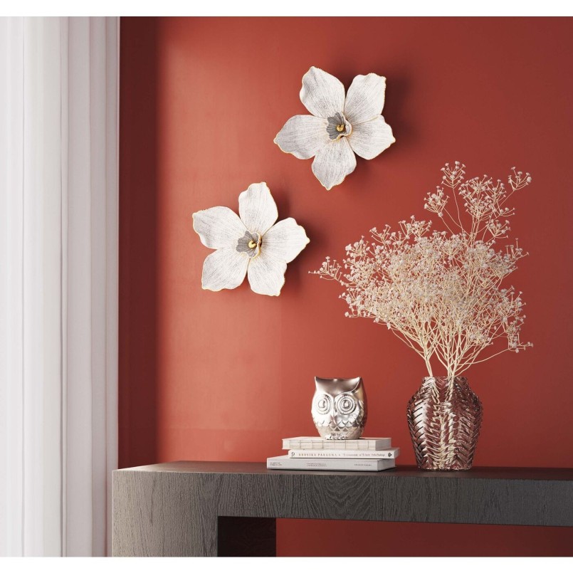 Wanddecoratie van witte en gouden orchideeën - Kare Design