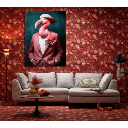 Glass picture flamingo suit 120x160cm Kare Design