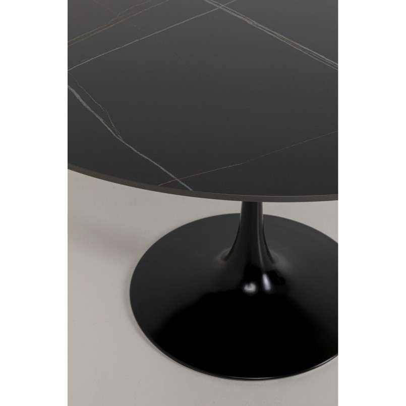 Eettafel Invitation Ø120cm keramiek zwart Kare Design