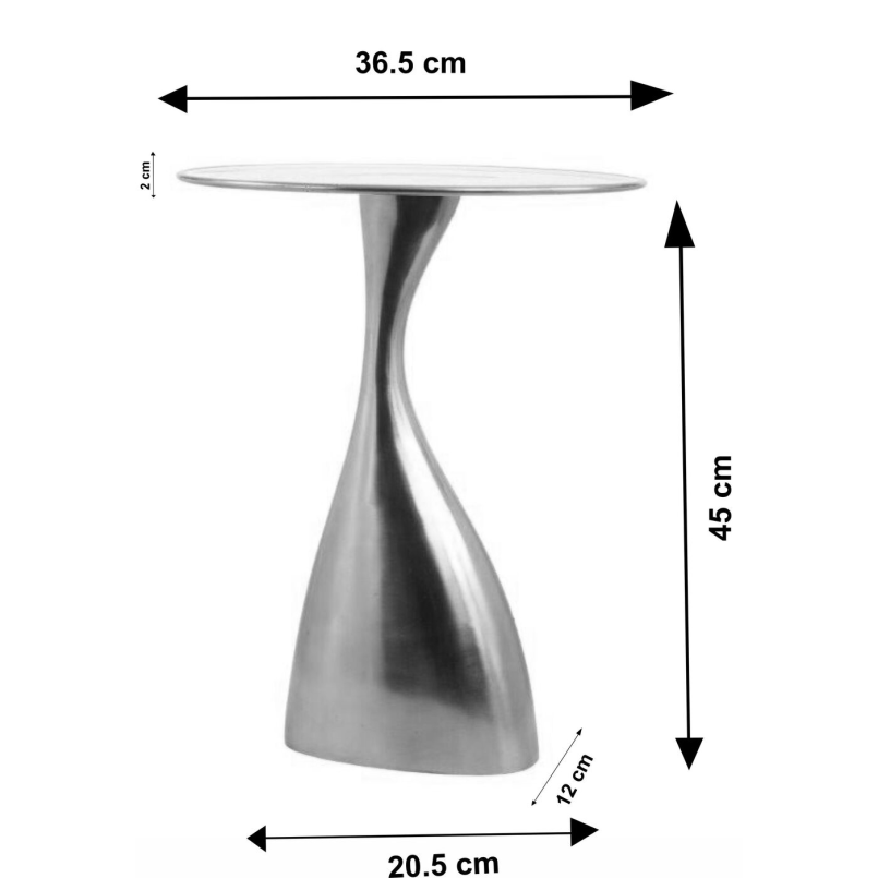 Zilver en zwart aluminium bijzettafeltje - Spacey - Kare Design