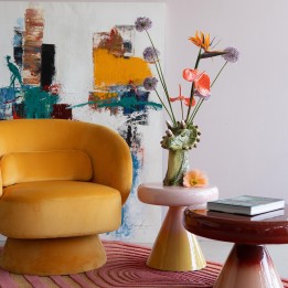 Veelkleurige penseelstreekverf - Be Happy - Kare Design