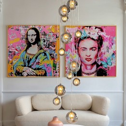 Pink rhinestone and graffiti painting - La Viva - Kare Design