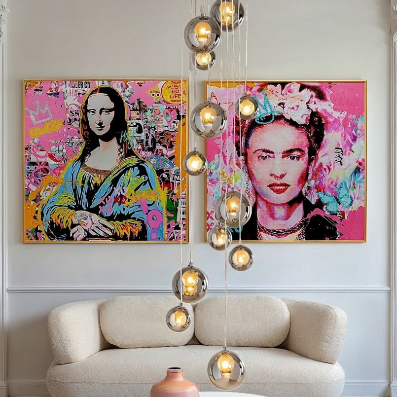 Roze strass en graffiti muze bord - La Viva - Kare Design