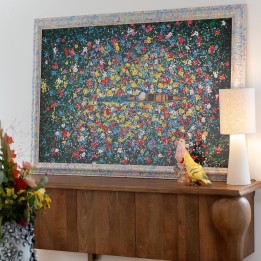 Schilderij drijvende bloemenmarkt 150x100cm Kare Design