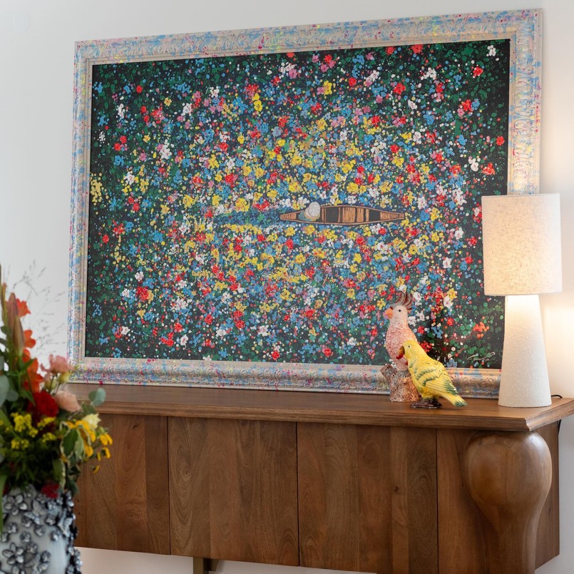 Framed Picture floating flower market 150x100cm Kare Design