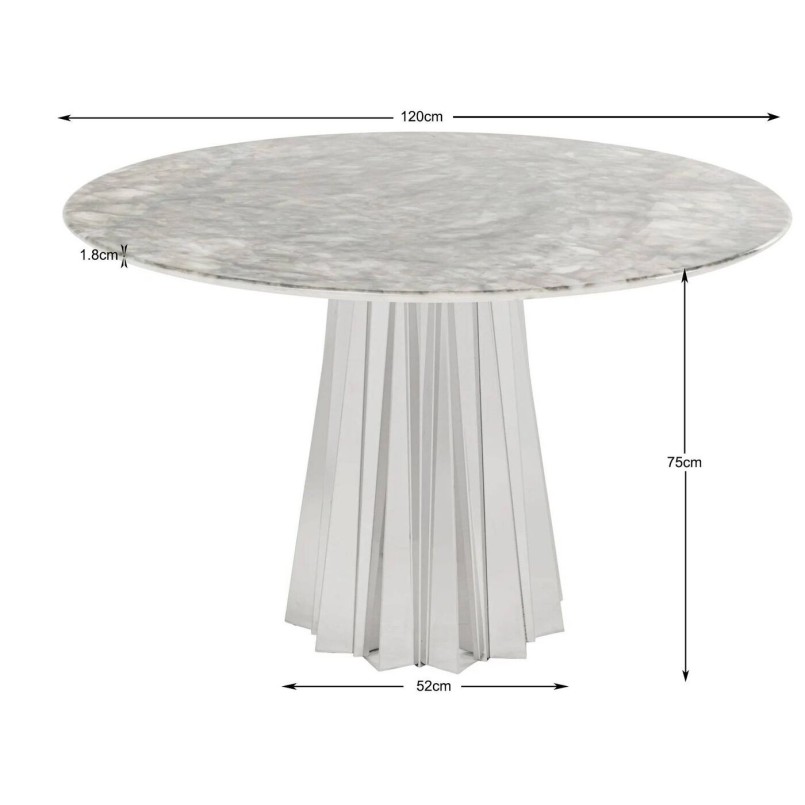 Grijze ronde tafel van mineraalmarmer - Amorra - Kare Design