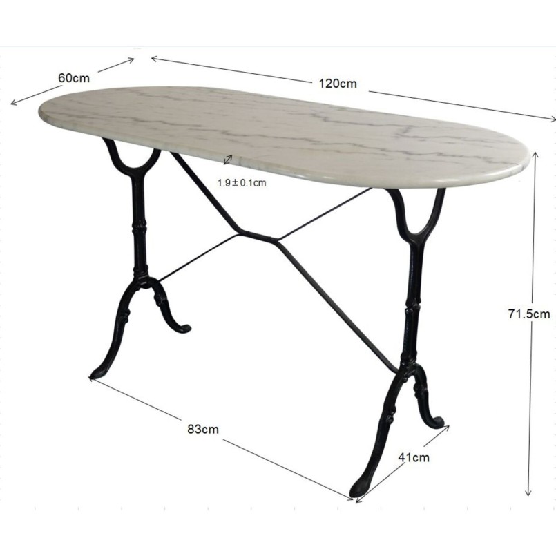 Eettafel van wit marmer en zwart staal - Bistrot - Kare Design