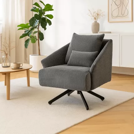 Draaifauteuil Milo fluweel grijs Kare Design Draaifauteuil Milo fluweel grijs Kare Design