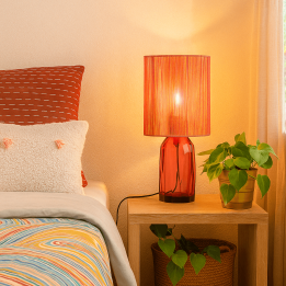 Roze lamp van glas en stofdraden - Veccio - Kare Design