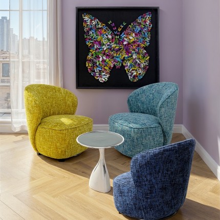 Swivel Armchair Ellie dark blue Kare Design Swivel Armchair Ellie dark blue Kare Design