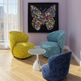 Draaifauteuil Ellie geel Kare Design