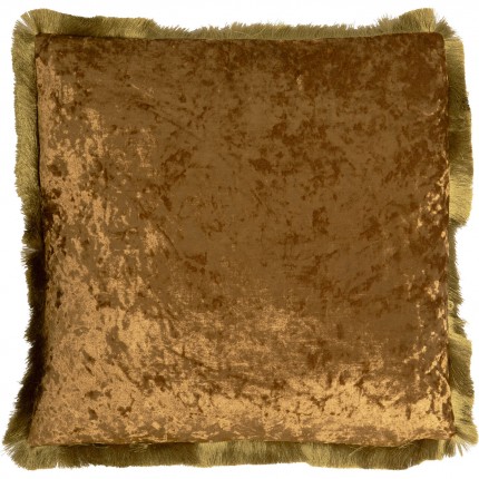 Kussen franje Cannes 55x55cm geel Kare Design