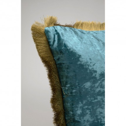 Kussen franje Cannes 55x55cm blauw Kare Design Kussen franje Cannes 55x55cm blauw Kare Design