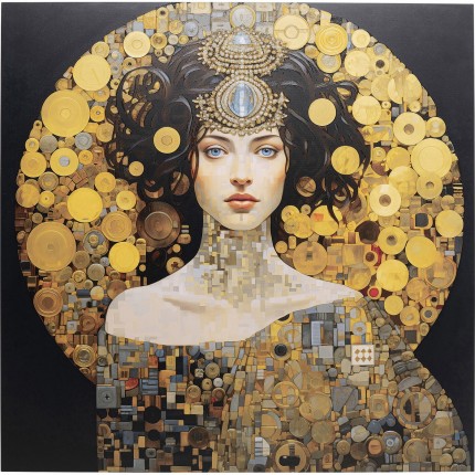 Schilderij vrouw Art Nouveau 80x80cm Kare Design
