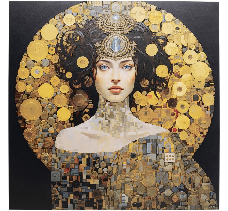 Schilderij vrouw Art Nouveau 80x80cm Kare Design Schilderij vrouw Art Nouveau 80x80cm Kare Design