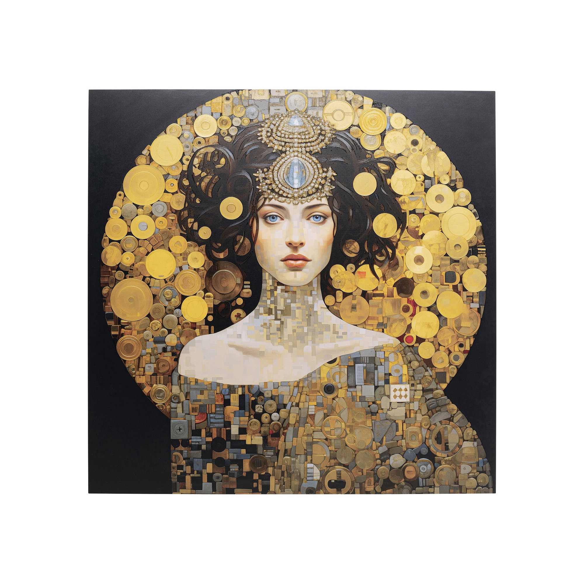 Schilderij vrouw Art Nouveau 80x80cm Kare Design