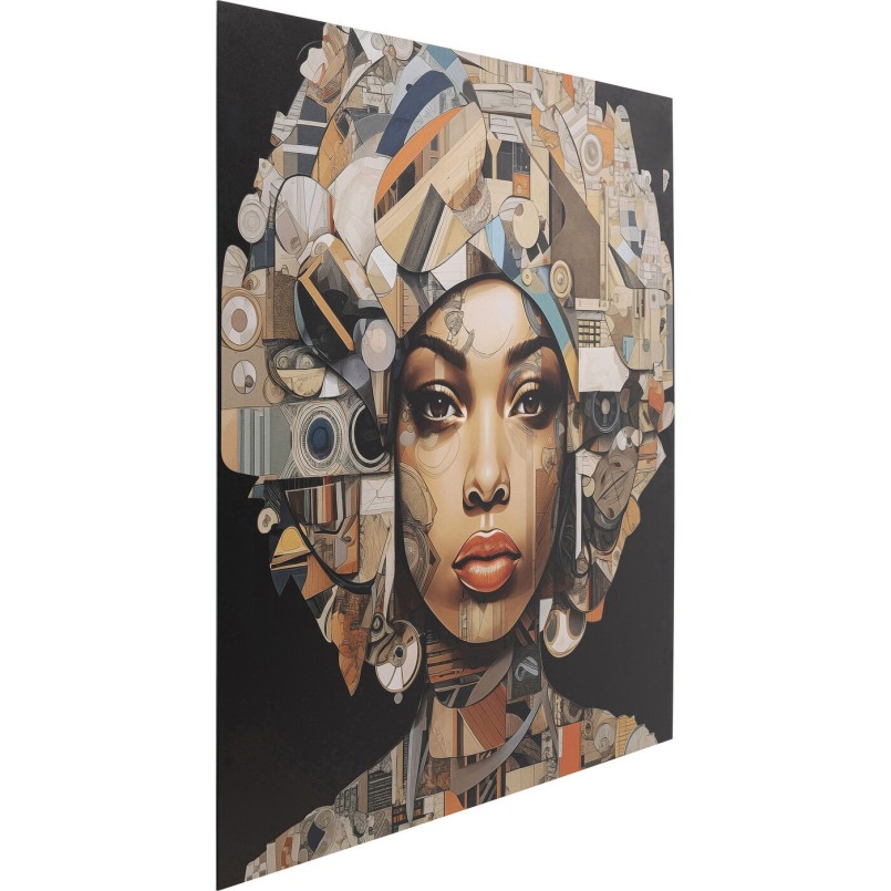 Tableau en verre 3D Art Geo Woman 80x80cm