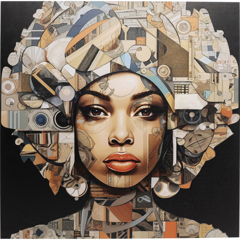 Glass Picture woman Art Geo 120x120cm Kare Design