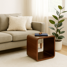 Cubic bijzettafel in walnoot - Lounge - Kare Design