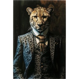 Glass Picture leopard suit 30x40cm Kare Design