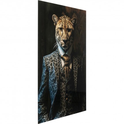 Glass Picture leopard suit 30x40cm Kare Design