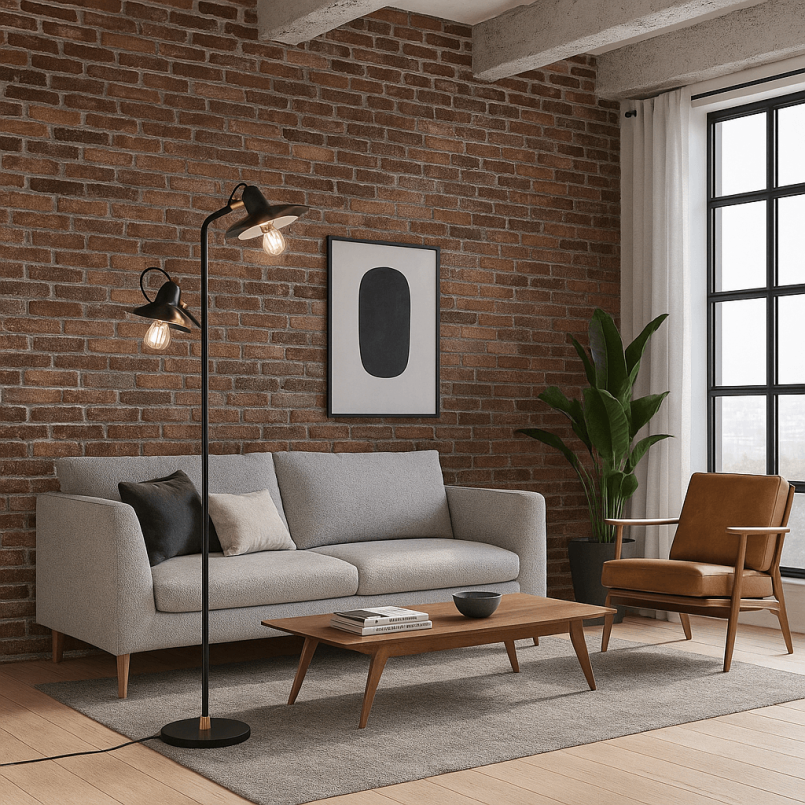 Black industrial floor lamp - Speaker - Kare Design