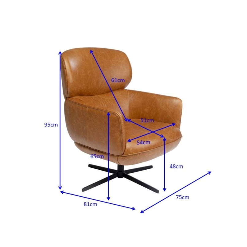 Leren draaifauteuil - Ottowa - Kare Design