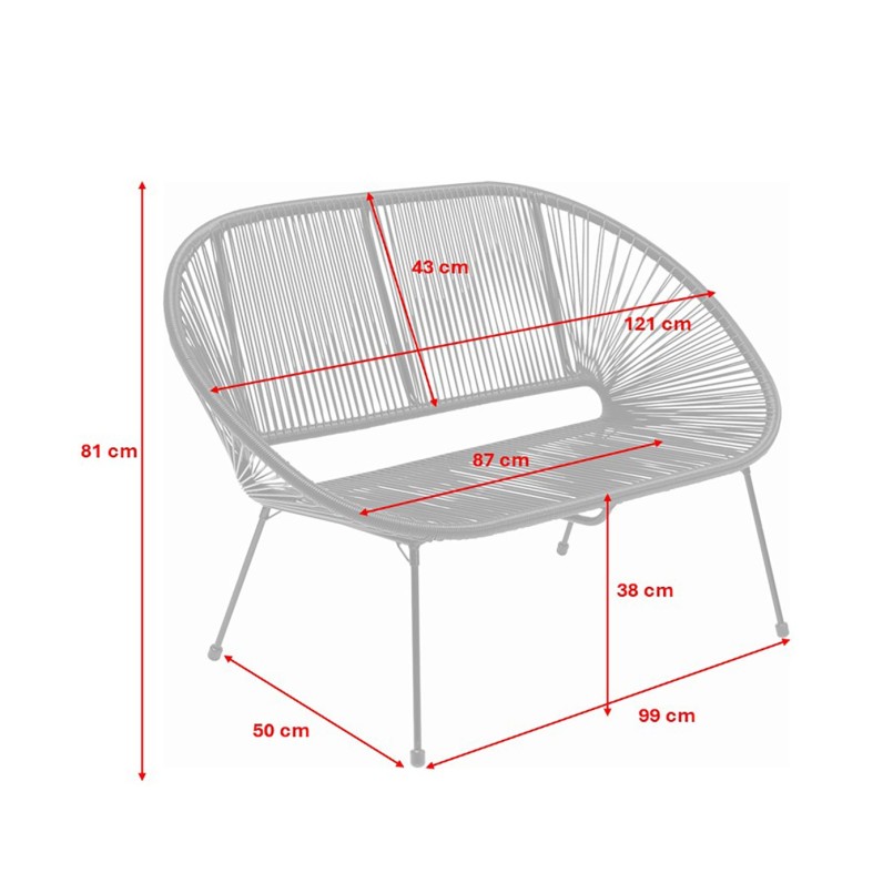 Black garden bench - Acapulco - Kare Design
