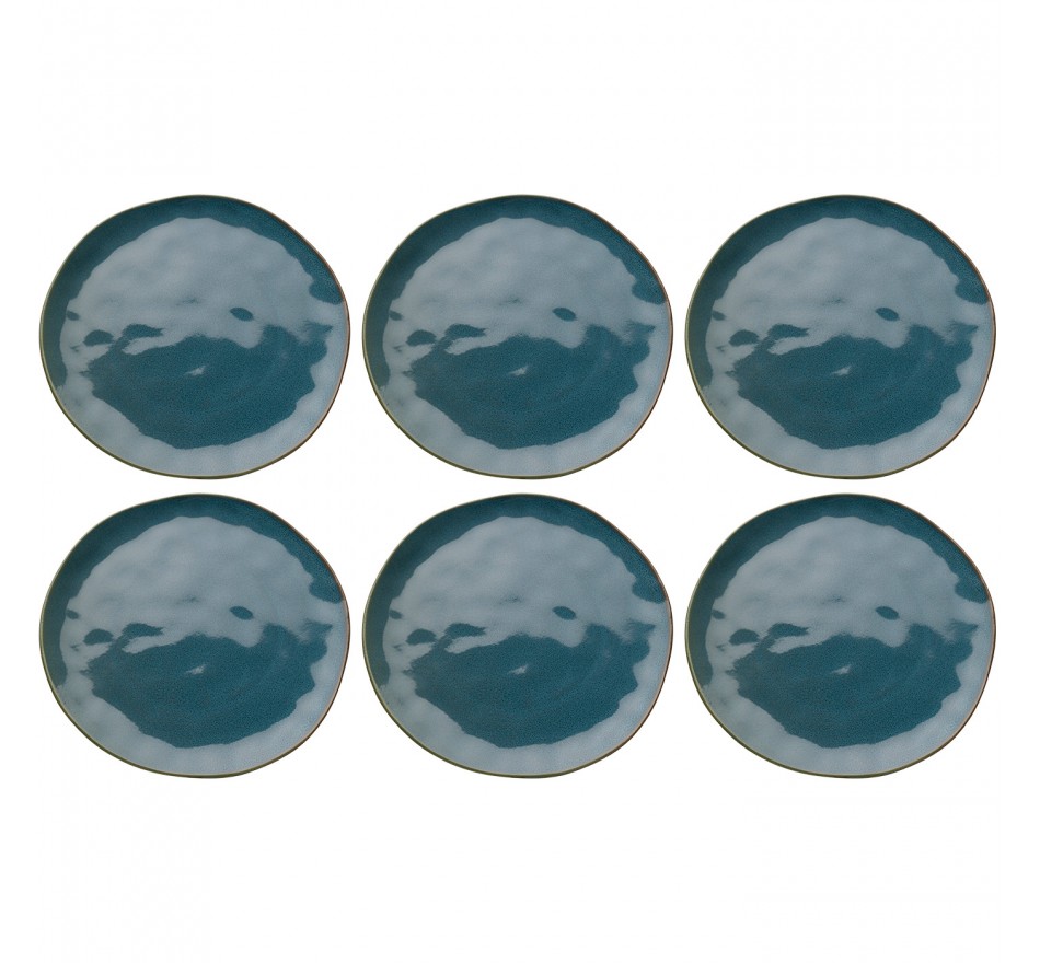 Borden Organic Ø26cm blauw (6/set) Kare Design Borden Organic Ø26cm blauw (6/set) Kare Design