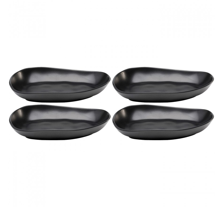 Soepborden Organic 25cm zwart (4/set) Kare Design Soepborden Organic 25cm zwart (4/set) Kare Design