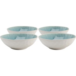 Bols bleus en grès de 18cm en set de 4 - Mustique - Kare Design
