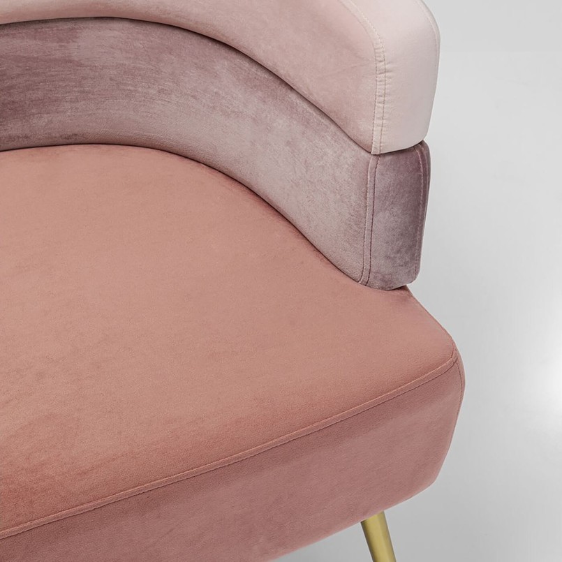Roze retro fluwelen sofa - Sandwich - Kare Design