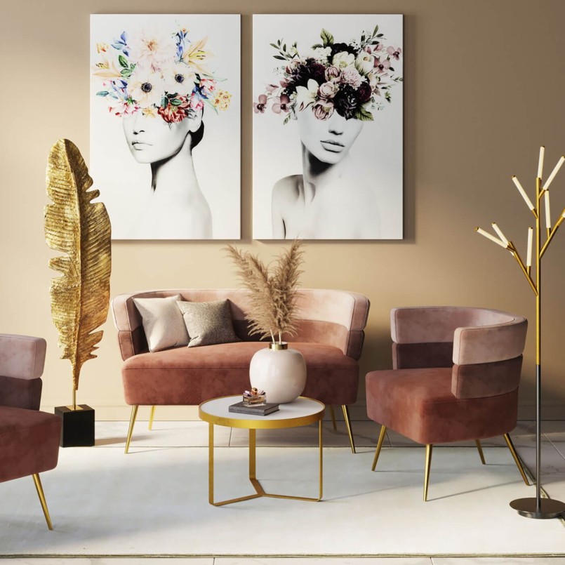 Roze retro fluwelen sofa - Sandwich - Kare Design
